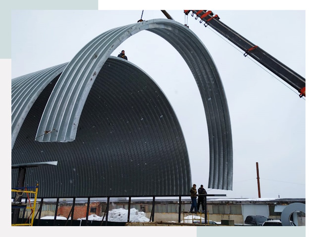 Полукруглые ангары в Видном