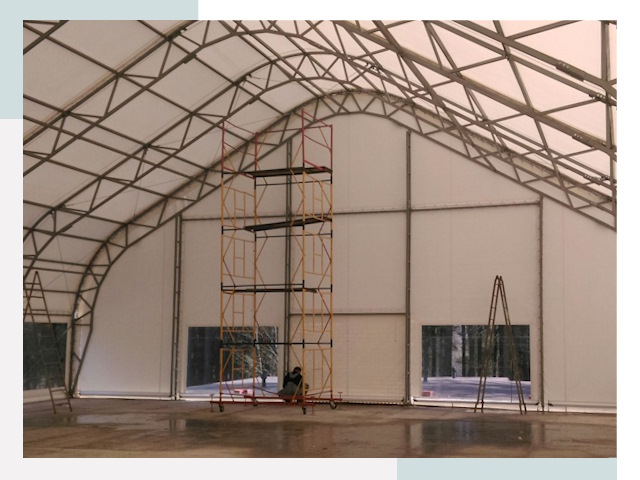 Шатровые ангары в Видном