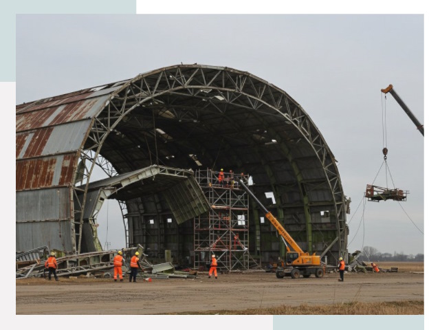 Демонтаж ангаров в Видном